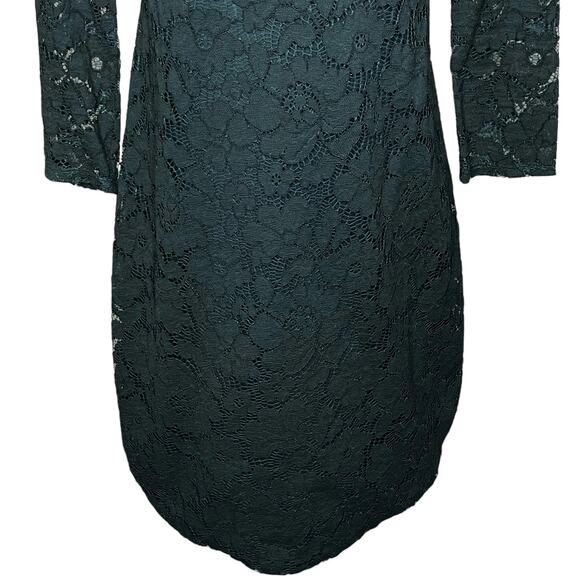 Vince Camuto Size 2 Forest Green Lace Sheath Cocktail Dress Lined Minidress - Picture 5 of 15
